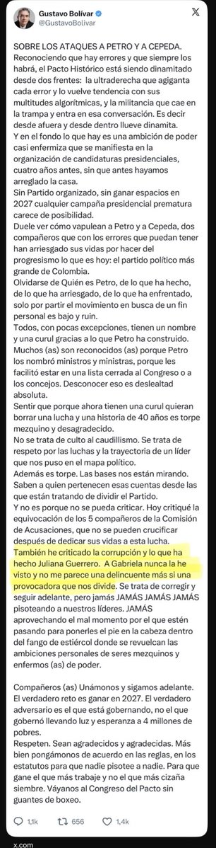 german_ricaurte's tweet photo. Para cerrar la semana, pelea entre Gustavo Bolívar y Gabriela por el cariño de Petro: https://t.co/BBJeuCzyFp