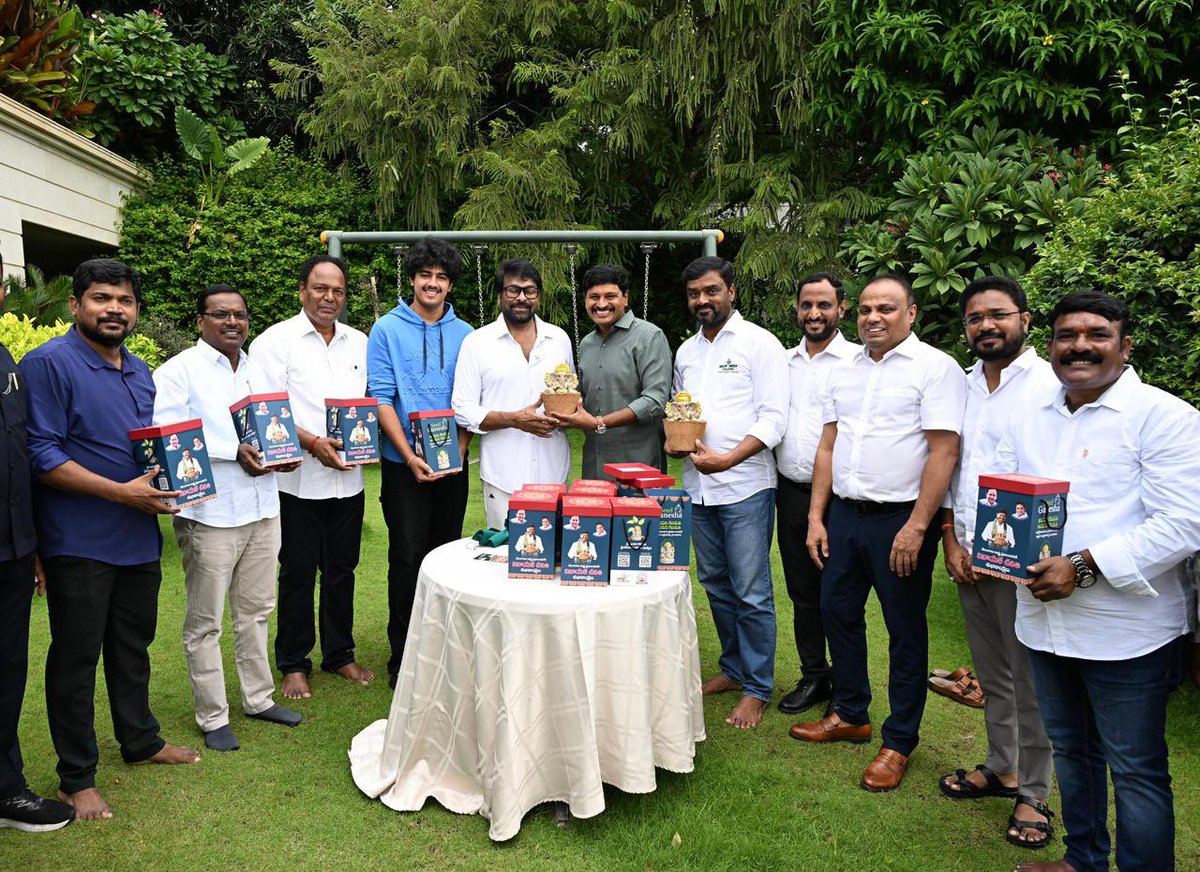 SantoshKumarBRS's tweet photo. This Ganesh Chaturthi, I am happy to have Megastar Chiranjeevi garu unveil and launch the #SeedGanesha campaign. 🙏

Seed Ganesha is a small effort to bring together devotion and care for nature. Made with natural materials and seeds, the idol can be immersed at home after the puja. With a little care and water, the seeds can grow into a living plant. 🌳

I sincerely thank Chiranjeevi garu for appreciating the #GreenIndiaChallenge and for extending his support to this initiative. His encouraging words will certainly inspire many more people to choose eco-friendly celebrations.

Let us seek the blessings of Lord Ganesha while also remembering our responsibility towards Mother Earth.

Worship Ganesha. Grow a tree. Protect nature.

#GaneshChaturthi #GreenIndiaChallenge @KChiruTweets @AlwaysRamCharan