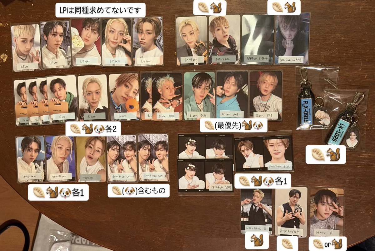 haneumchama's tweet photo. Stray Kids straykids スキズ this&amp;that 交換 トレカ 封入 店舗特典 

【譲】画像⬇️
【求】画像内(🥟🐿🐶)

LPは同種求めていないため異種交換でお願いいたします。
イルコン京セラ両日、福岡での手渡しor郵送でお願いいたします。
まとめての方優先させていただきます🙌🏻
お気軽にお声かけください！ https://t.co/7T3rdVsghe