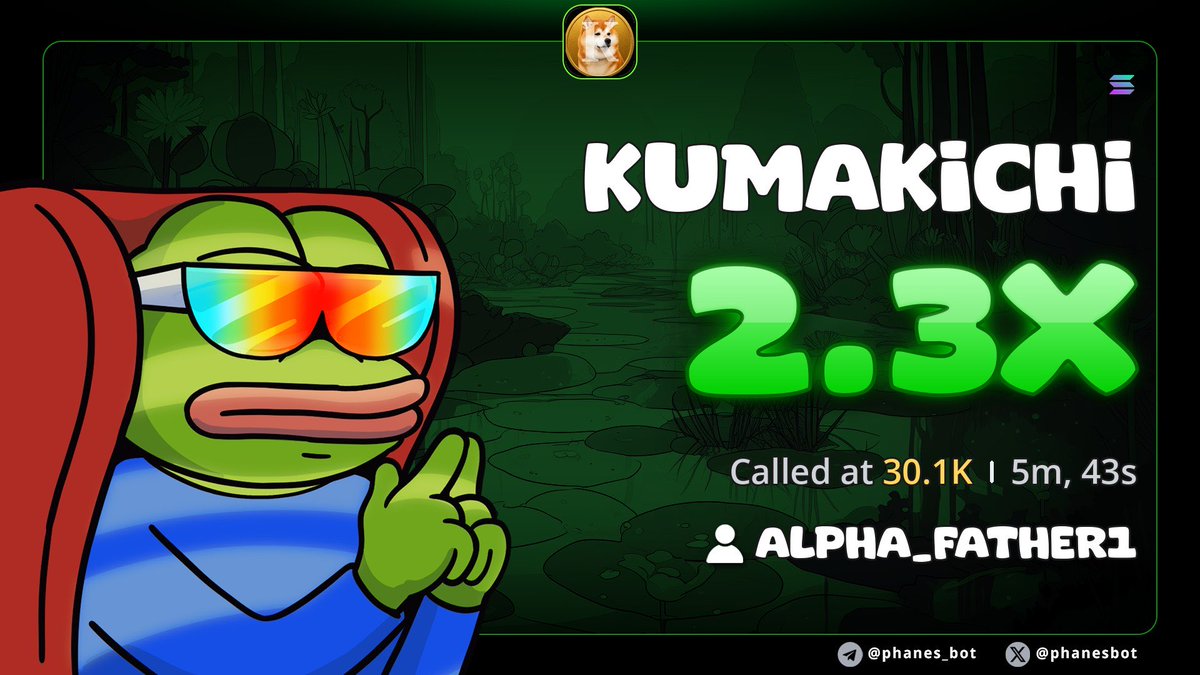 Alpha_father1's tweet photo. 2.1x up on $KUMAKICHI

AX9B1UAV4inAdmkfffXdiys2XFr1vT6EU5nJ67Uhpump https://t.co/1qKTYrnw5V
