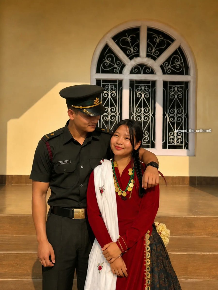 SykesMoon's tweet photo. An Indian Army couple embodying military pride and traditional Indian heritage in a timeless cinematic moment. A beautiful celebration of love, culture, and elegance. https://t.co/ItdGyRG0NJ