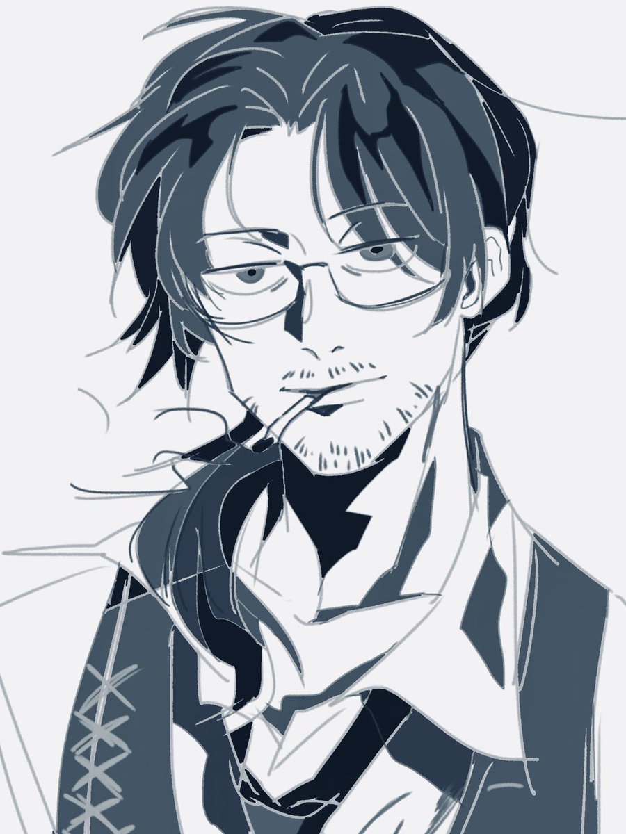 mugi_LC04's tweet photo. 職場の先輩から誕生日イラスト貰っちまった……
やべぇイケメンすぎるぞグレおじ… https://t.co/wvGj5jiqDe