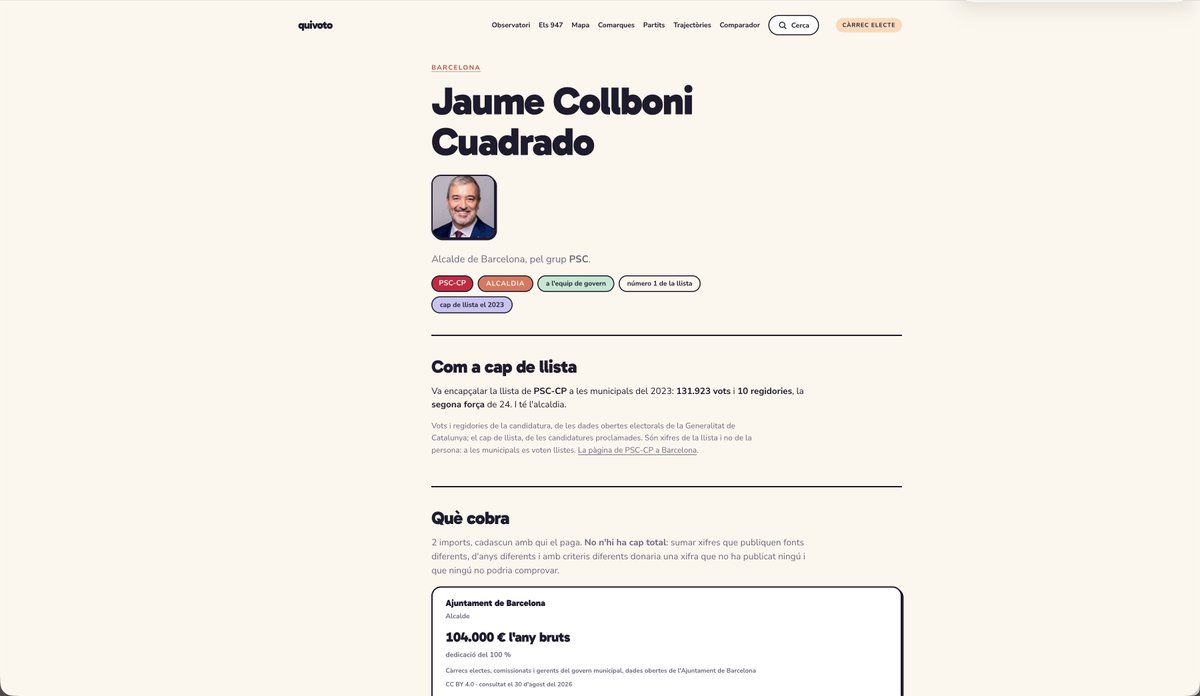humbertblanco's tweet photo. Us presento la beta de https://t.co/xVKoKSxOJ3 📩. El superportal per votar a  les municipals . Que són per mi les eleccions més importants. He aconseguit dades de tots els municipis i te un munt de funcions per pendre decisions informades. Comparar i valorar gestió. ⤵️ https://t.co/OAXEGtH311