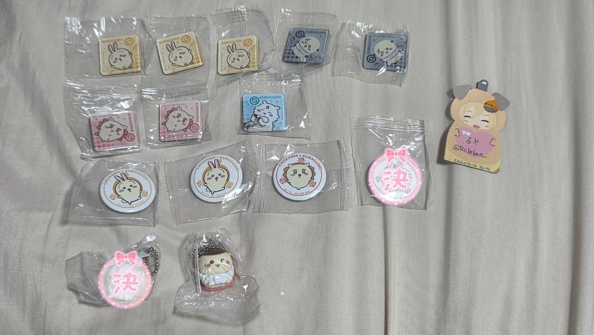 Rkokan_'s tweet photo. 【交換】ちいかわ くら寿司 ビッくらポン 

譲:うさぎ ラッコ シーサー あのこ くりまんじゅう
求:フィギュア ハチワレ＞ちいかわ うさぎ
マグネット ハチワレ ちいかわ(ラッコシーサーあのこ との交換)

・プロカ必読
・マグネット 缶バッジ(当方):フィギュアの場合複数:1可能
お気軽にお声掛け下さい https://t.co/k839DT5Dvm
