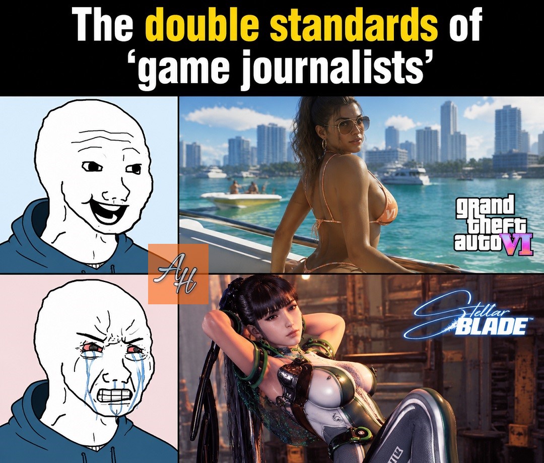 HunttAdam's tweet photo. Apparently, it depends on the game 💀
#StellarBlade #Eve #GTAVI https://t.co/9LtLxRYERS