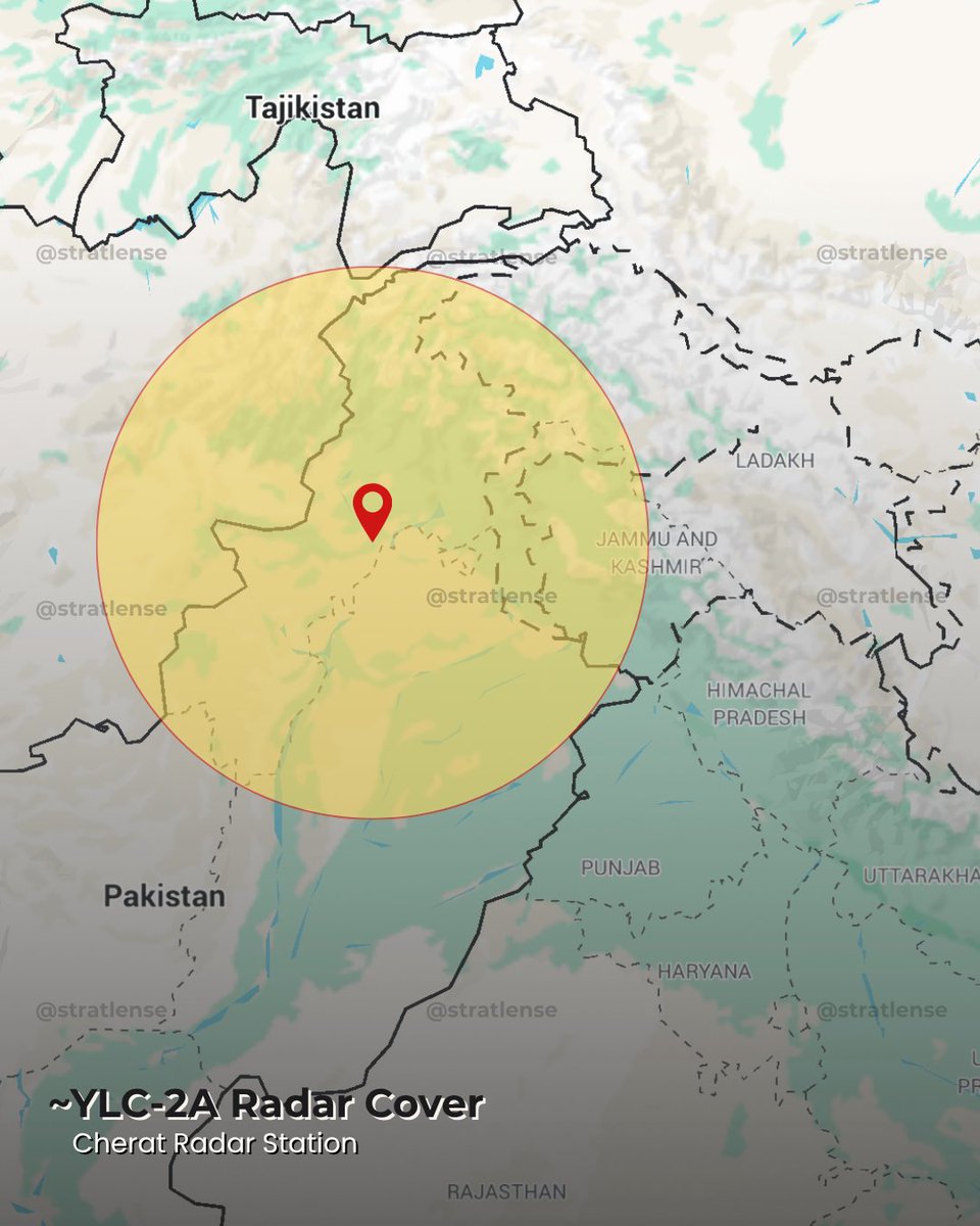 Stratlense's tweet photo. The Cherat radar station, located on a hilltop in Khyber Pakhtunkhwa, Pakistan, is believed to host a YLC-2A long-range 3D air-surveillance radar. Its elevated position provides a wide field of view, allowing it to overlook the Peshawar and Kamra areas https://t.co/GRGB7qzXg0