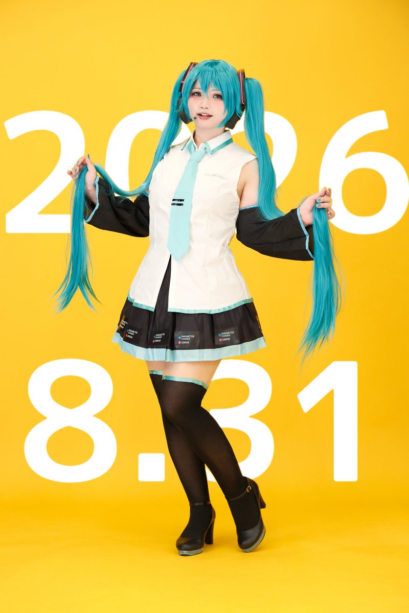 emerald3w3's tweet photo. 【prsk/cos】初音ミク 

この前初めてミクちゃんコスしたから、今年はお祝い出来てハッピー！🥳
お誕生日おめでとう！

※プロセカ版衣装
#初音ミク生誕祭2026 
#260801ミクいっぱい併せ
📸 @kiriya_daytona https://t.co/B9GdlVCRiq