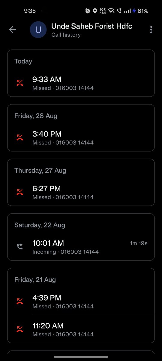 simple2303's tweet photo. @HDFCBank_Cares Why is this number repeatedly calling me despite my written settlement request, clear instruction for email-only communication? I’ve already emailed the escalation desk, yet calls continue. Is there actually anyone reviewing my complaint? Please stop repeated call https://t.co/0qmoBVh27R