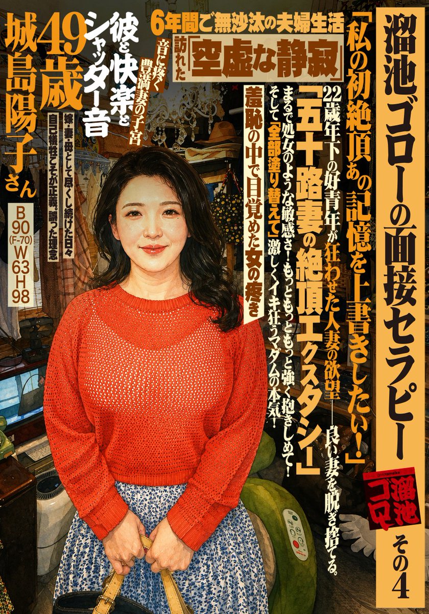 maro3maro3maro3's tweet photo. 真面目な家庭で育ち
欲望を抑えて生きてきた陽子は
夫とのお見合い結婚後も
役割を全うしてきたが
心の奥底に「自分の欲望で生きたことがない」
という思いがあった

プラム10月発売TAMEG-007
#高園ゆり子 #溜池ゴロー #人妻 #熟潮 #不倫 https://t.co/v0EmsSDcJc