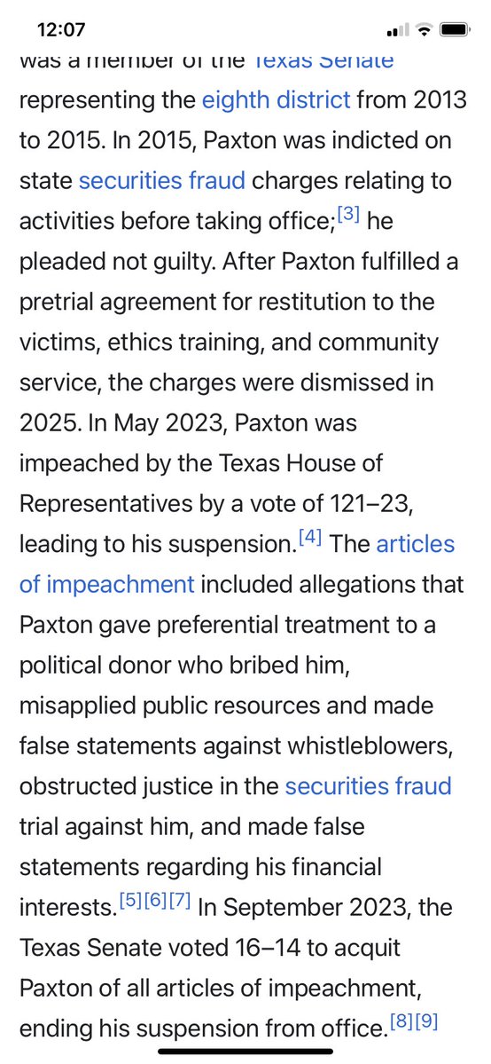 DrDave_99's tweet photo. @briantylercohen I wondered how Paxton made so much money and found this on his Wikipedia entry. How can someone as obviously dirty as this guy still have any support?! https://t.co/jsnrQffs01