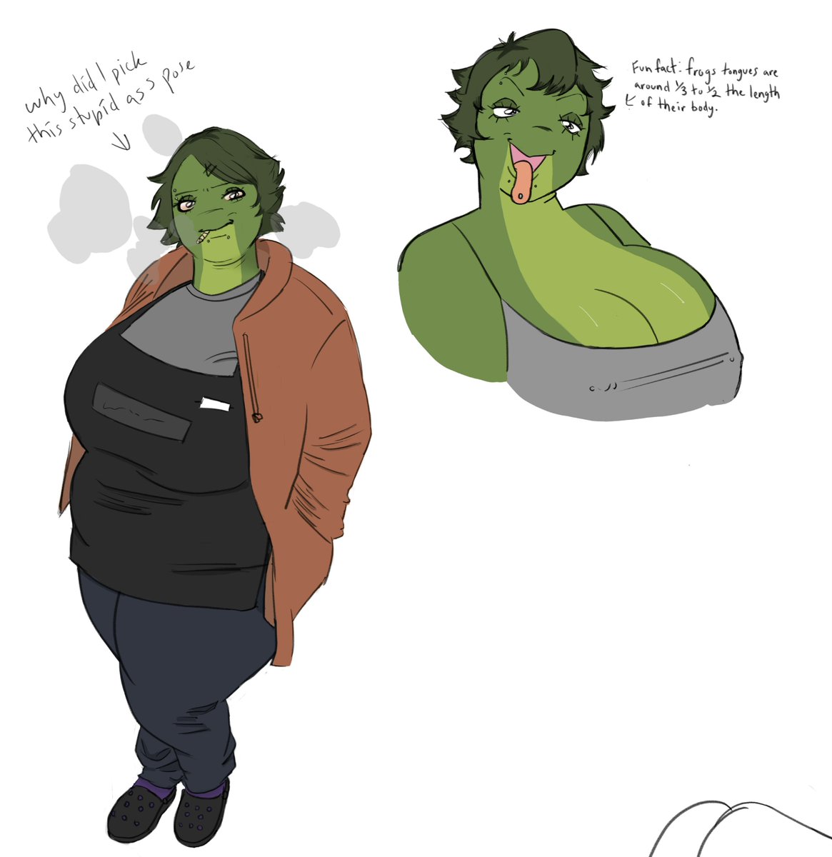 Sugar_Slush's tweet photo. I don't need a reason to draw a anthropomorphic frog with big boobs I'm an adult and I can do whatever I want https://t.co/zdO7eO5TmX