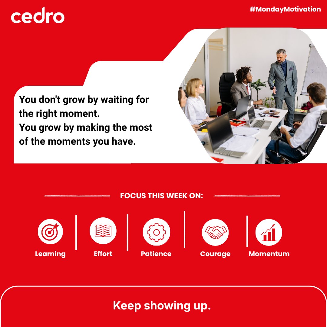 CedroSystems's tweet photo. #MondayMotivation
As a new week begins, focus on building momentum rather than chasing perfection.
The small things you do today can create opportunities you haven't imagined yet.
Happy Monday! ✨
#ContinuousLearning #MondayMindset #KeepGrowing #ProgressEveryDay https://t.co/7W0nUGmqJm