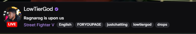 lowtierrogdaily's tweet photo. SOMEONE HACKED LOWTIERGODS STREAM AND CHANGED THE TITLE TO RAGNAROG https://t.co/H09ThXXDlP