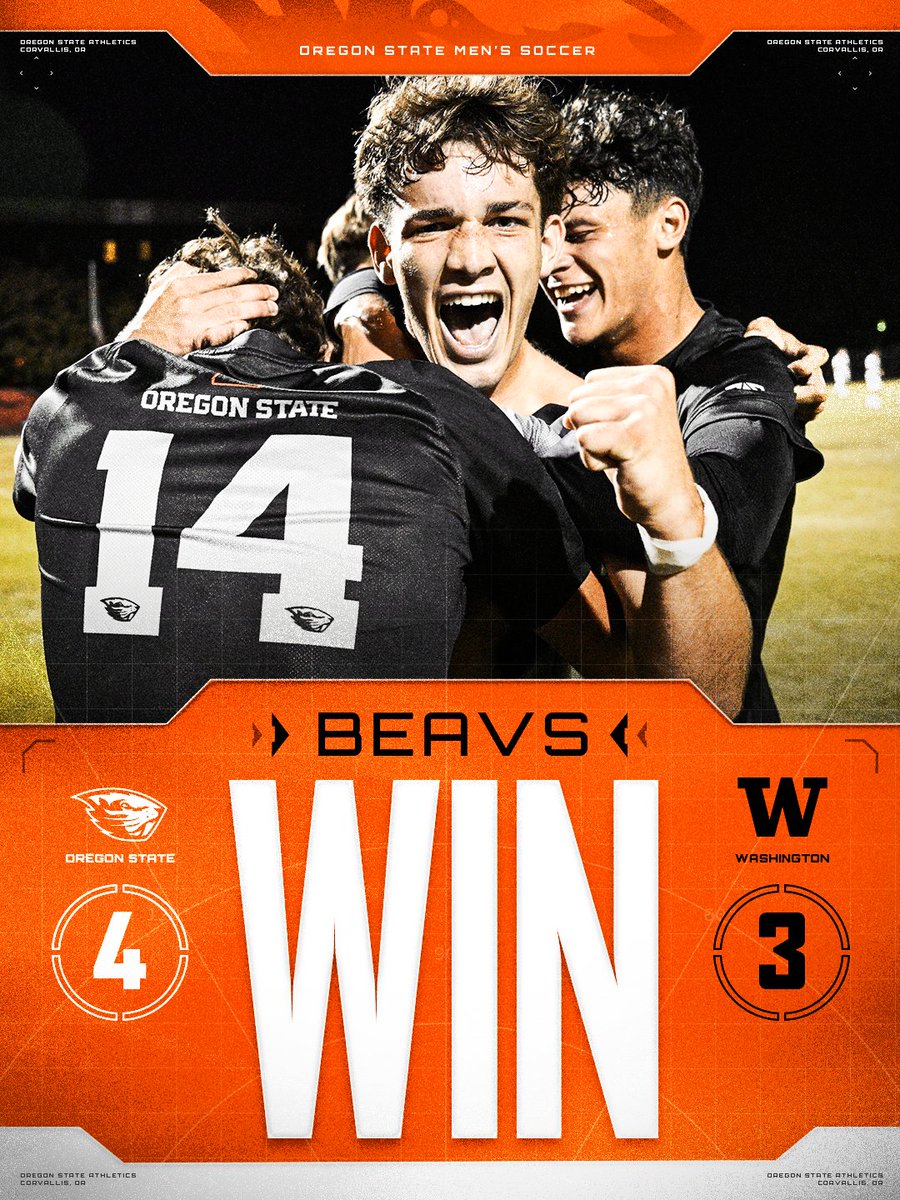 BeaverMSoccer's tweet photo. BEAVERS TAKE DOWN THE DAWGS!

Oregon State beats No. 11 Washington in a wild one at Lorenz!

#GoBeavs https://t.co/QH4mtyJxmQ