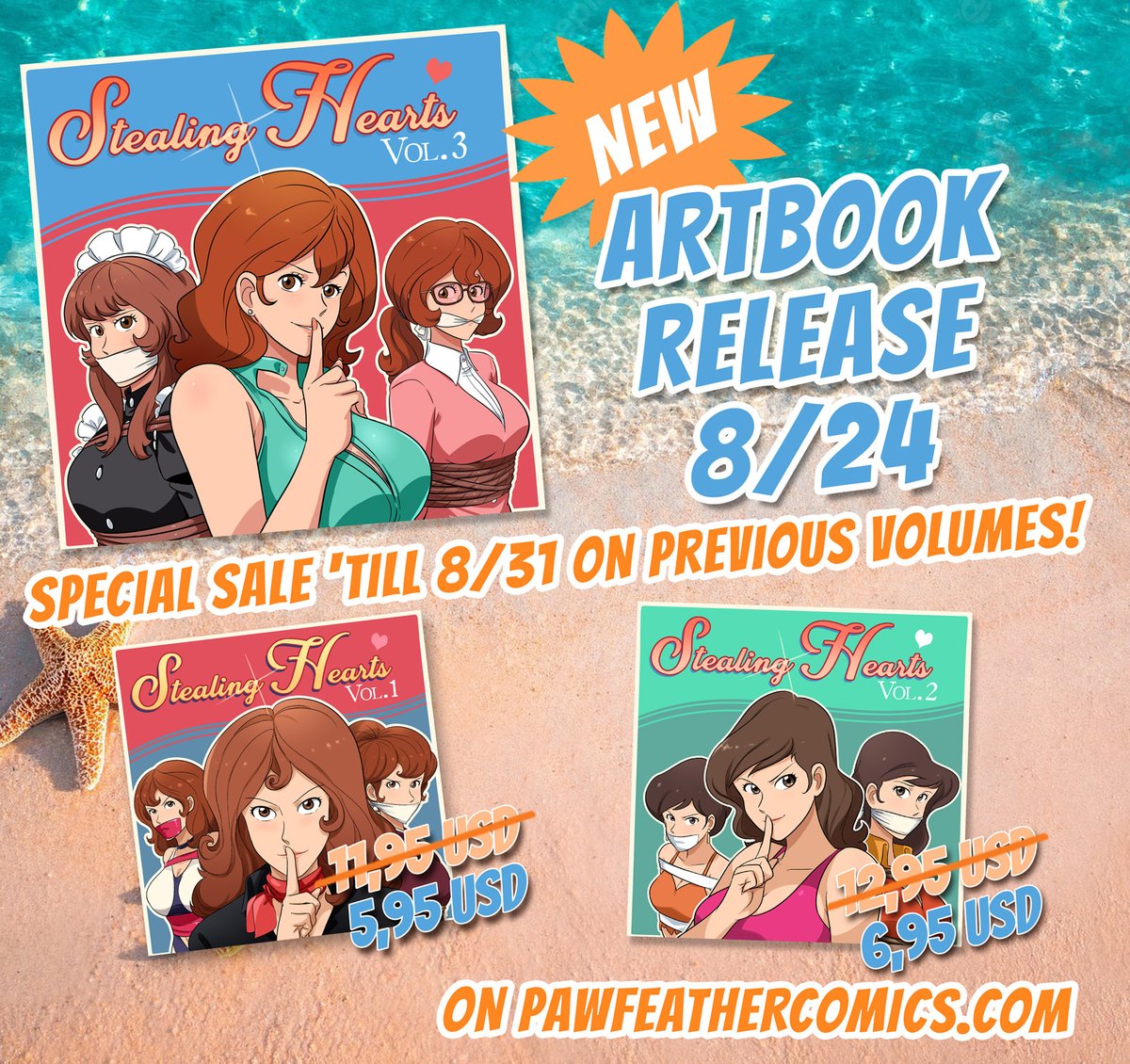 Lostonezero's tweet photo. Last day of the sale! Get Stealing Hearts Vol. 1 &amp; 2 ❤️ digital artbooks at a special discounted price before the offer ends today. ✨Previews from Vol.1, 2 and the newly released Vol.3 here: https://t.co/5brEVNe1tx