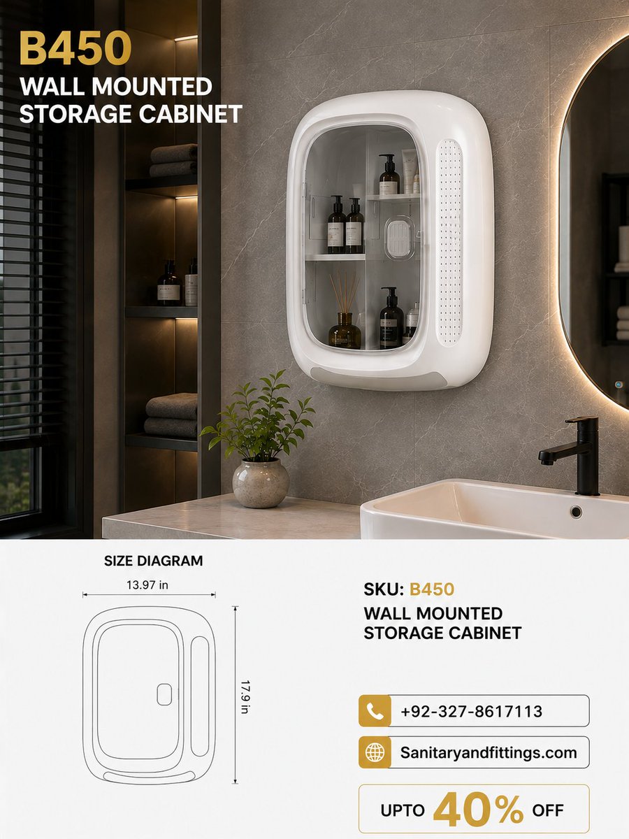 sanitaryandfit's tweet photo. Brite Sanitary B450 Bathroom Cabinet β compact wall-mounted bathroom storage with practical compartments and modern design. Ideal for homes and bathroom projects in Pakistan.
π© Sanitary & Fittings
π 0327-8617117
#BriteSanitary #BathroomCabinet #BathroomStorage #SanitaryWare https://t.co/4hMuUf2YPB
