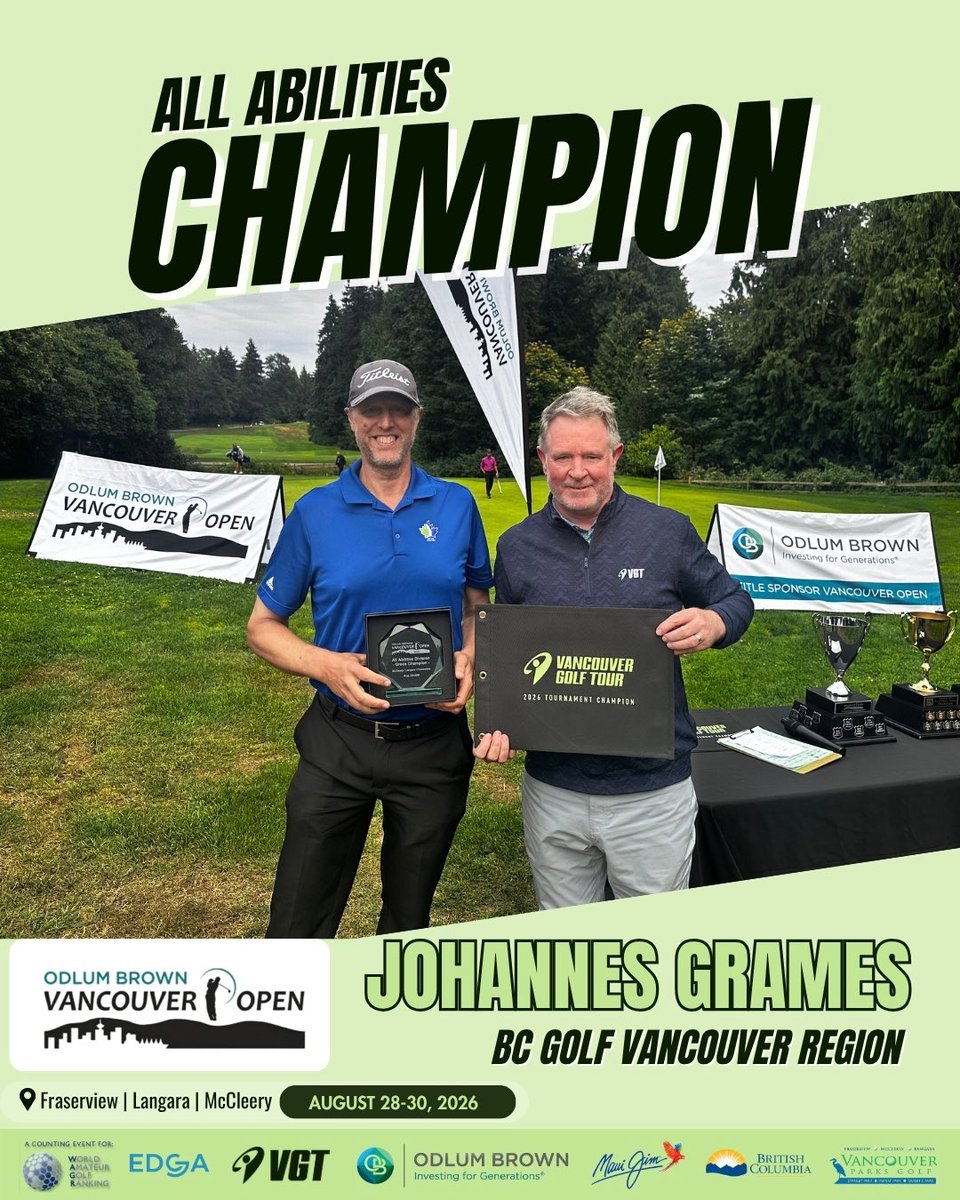 VanGolfTour's tweet photo. Lastly, our Senior Champion and All Abilities Champion! https://t.co/UovykarXUp