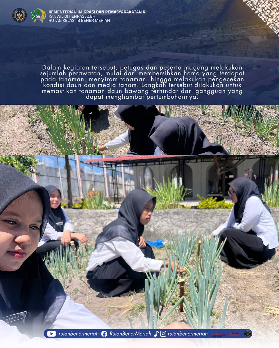 rutanbm's tweet photo. Rutan Bener Meriah Tingkatkan Perawatan Tanaman Daun Bawang di Lahan Ketahanan Pangan

#kemenimipas 
#ditjenpas 
#ditjenpasaceh 
#pemasyarakatan https://t.co/CpKeugyMoR