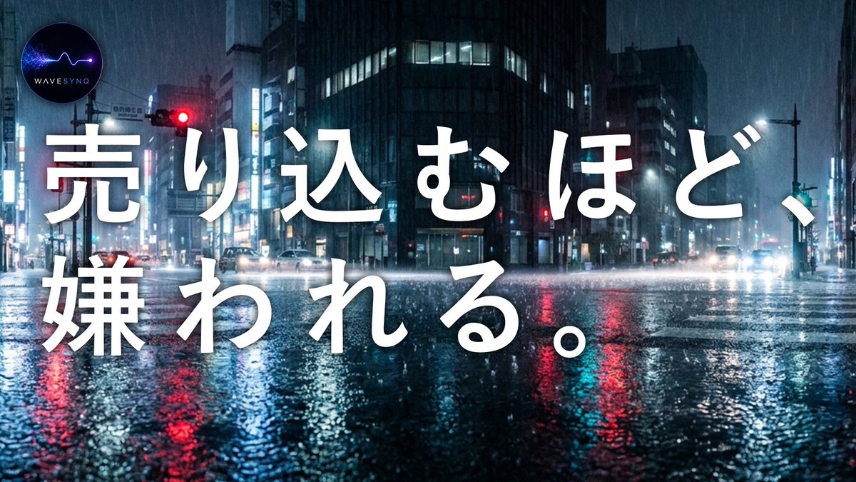 wevesynq's tweet photo. 「売り込むほど、嫌われる。」
▶ 続きはnoteへ
https://t.co/20KRlp2bav
#WAVESYNQ #人生 #習慣 #考え方 #生き方 #働き方 #生きづらさ #マインドセット https://t.co/jscVY5HBs7