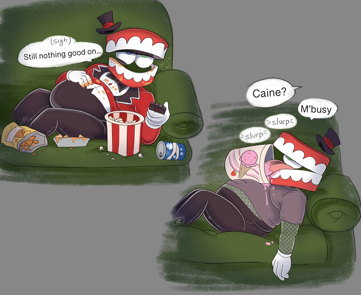 matchasketches's tweet photo. I CANT GET THAT AD OUT OF MY HEADDD
anyways here’s Caine being a fat fuck on the couch 😛 
He’s in his eating his feelings era ig 

#sweettoothnsfw #digitum #tadcnsfw #caine https://t.co/R53lWTiTaO