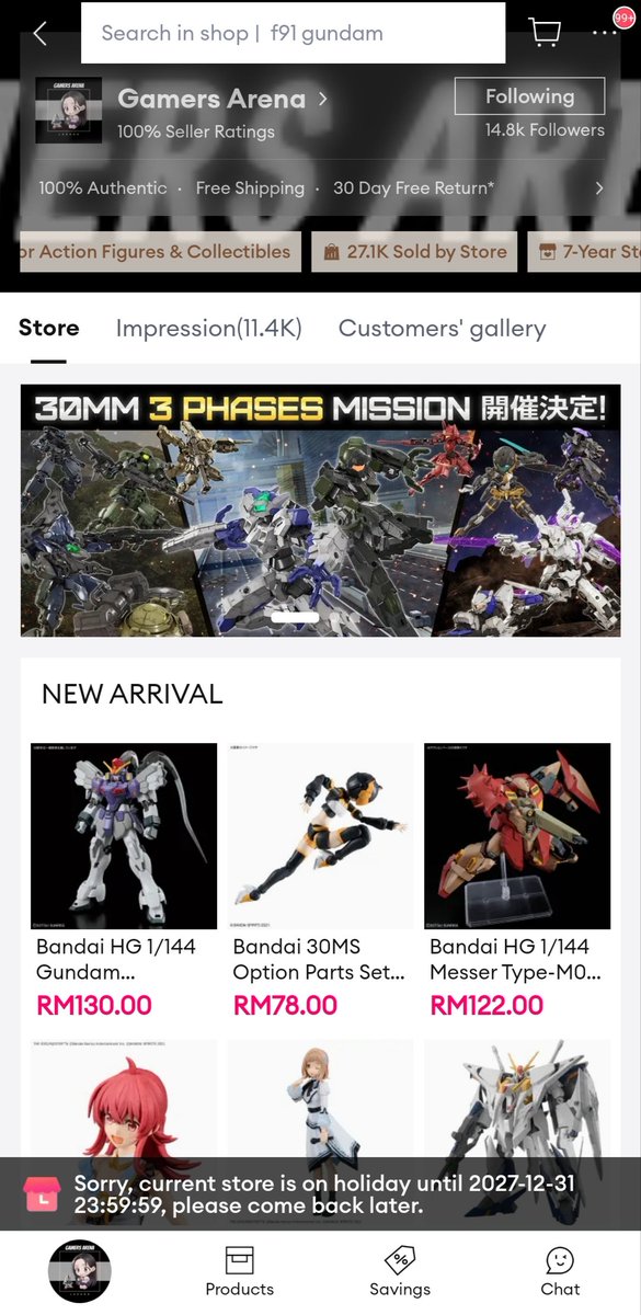 TallgeeseTwo's tweet photo. @G_AdventRay Why Gamers Arena didn't operate their business on selling gunpla in their Lazada?

#gundam #KL #1U #GA https://t.co/VurBrtCPFM