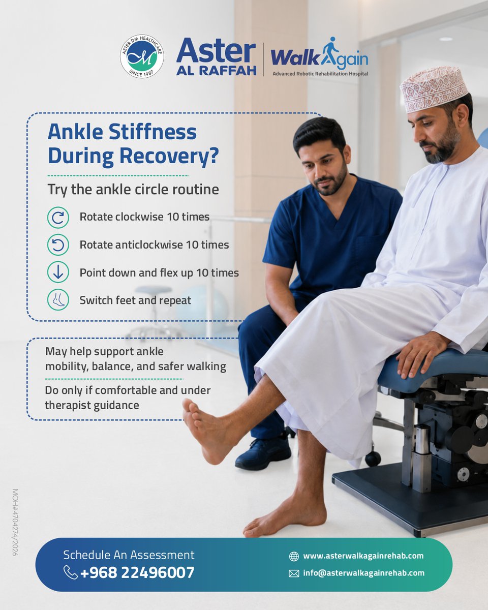 AsterRehab's tweet photo. Weak grip can make daily tasks difficult during recovery.
The towel twist may help activate the hand, wrist and forearm, supporting grip control and coordination under therapist guidance.
Call: +968 22496007
#AsterOman #WristMovement #RecoveryExercises https://t.co/oWmKqXwzXm