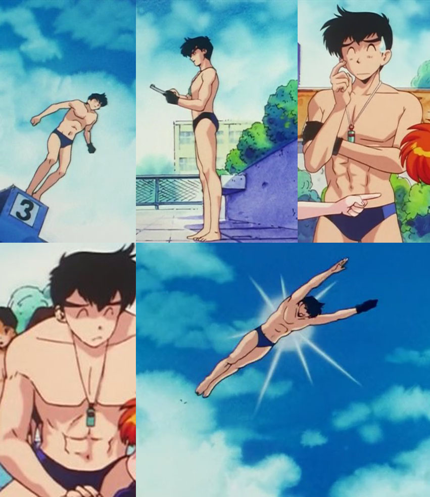 TheBaraZone's tweet photo. More male fanservice from the 1996 anime adaptation of Hell Teacher: Jigoku Sensei Nube! Here's a collage of Meisuke Nueno in a speedo from episode 17! https://t.co/xhK9wZLRgP