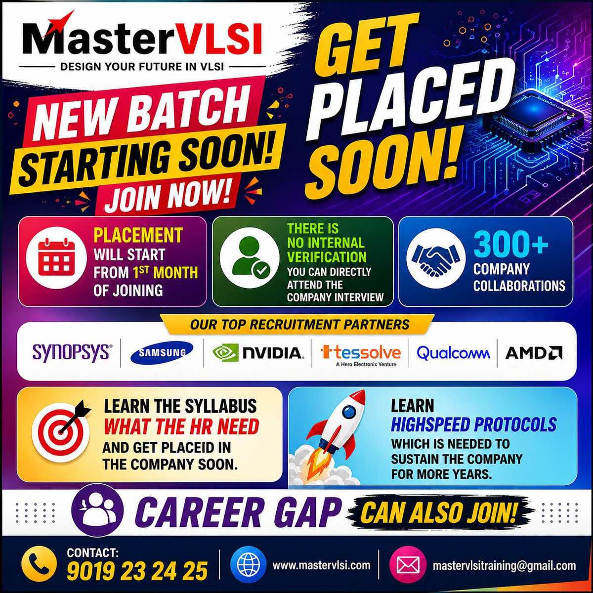 MasterVlsi's tweet photo. 💬 WhatsApp Community
https://t.co/fsh6HowOUx\
CONTACT: 📞 9019232425
🚀 NEW VLSI BATCH STARTING SOON | GET PLACED SOON!
#Mastervlsi #MASTERVLSI #VLSITraining #VLSICourse #VLSIJobs #VLSICareer #DesignVerification #CareerGap #EngineeringJobs #BangaloreJobs #PlacementSupport https://t.co/LSOWN4E038