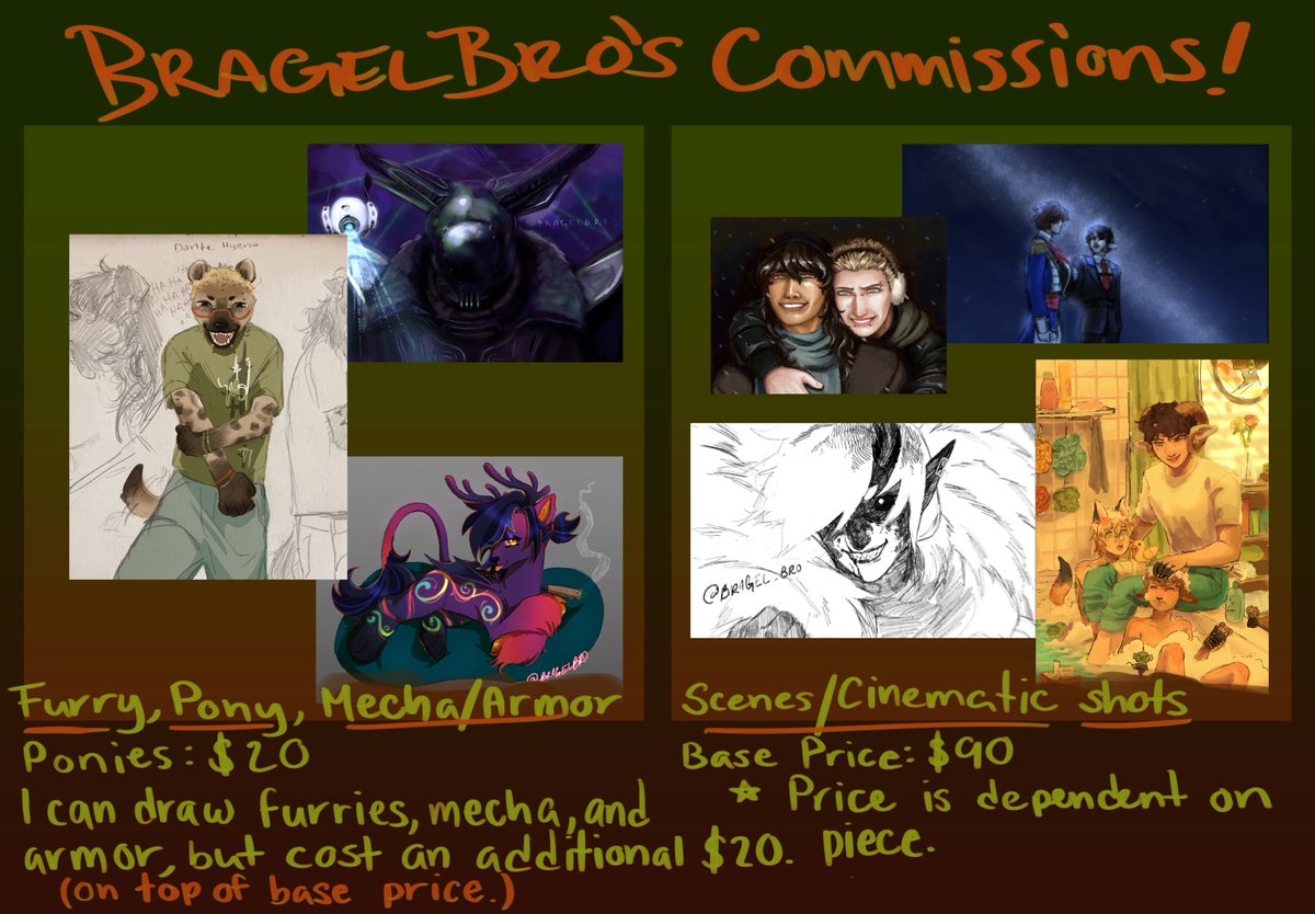 BRAGEL_BRO's tweet photo. Hi guys! I’m opening commissions because I am a broke college student! Please look into it :) 

Here’s my sheets and the link to my queue form!

https://t.co/hPEfark9Zg https://t.co/kqewXWCK5p