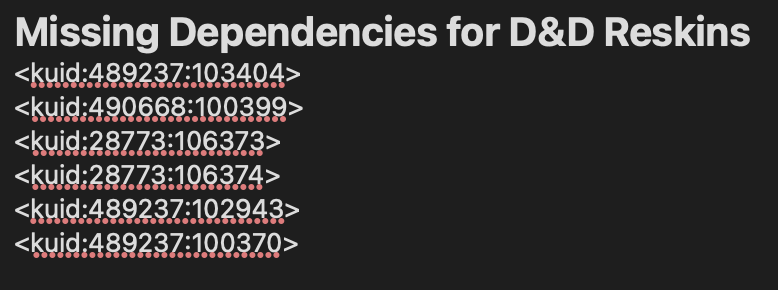 LGKToons's tweet photo. @Giano_Art06 Giano, these are the dependencies I have missing from the D&amp;D models. https://t.co/KPllzkQqTE