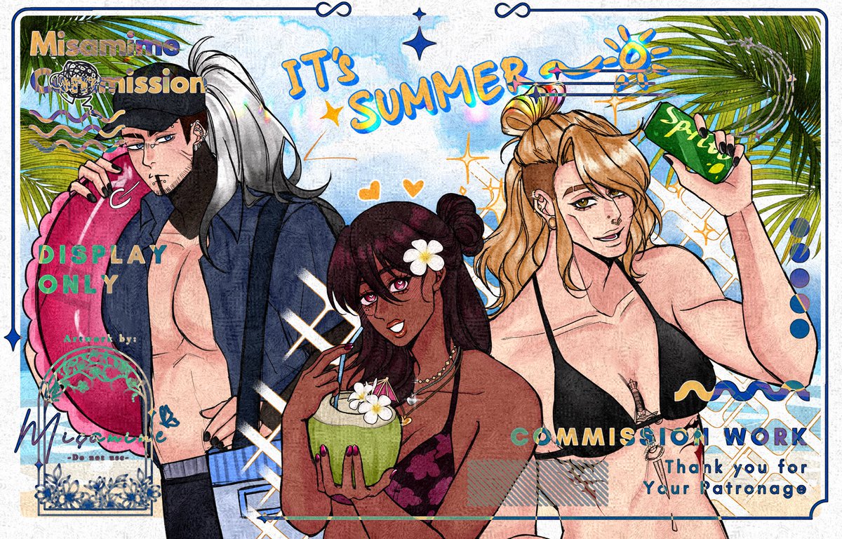 Misamime_'s tweet photo. [Commission Result] 
OT3 Sketch Color for Britecrawlers! 
Thank you for the Order! ☀️🌊🌴✨

Vgen: https://t.co/8kYUO0Hz2U
CommGG: https://t.co/NNnQ63YEqQ
Local 📌📌 post 

#VgenOpen #VgenComm #artidn #CommGG #CommissionGG https://t.co/ttATg2FDDj