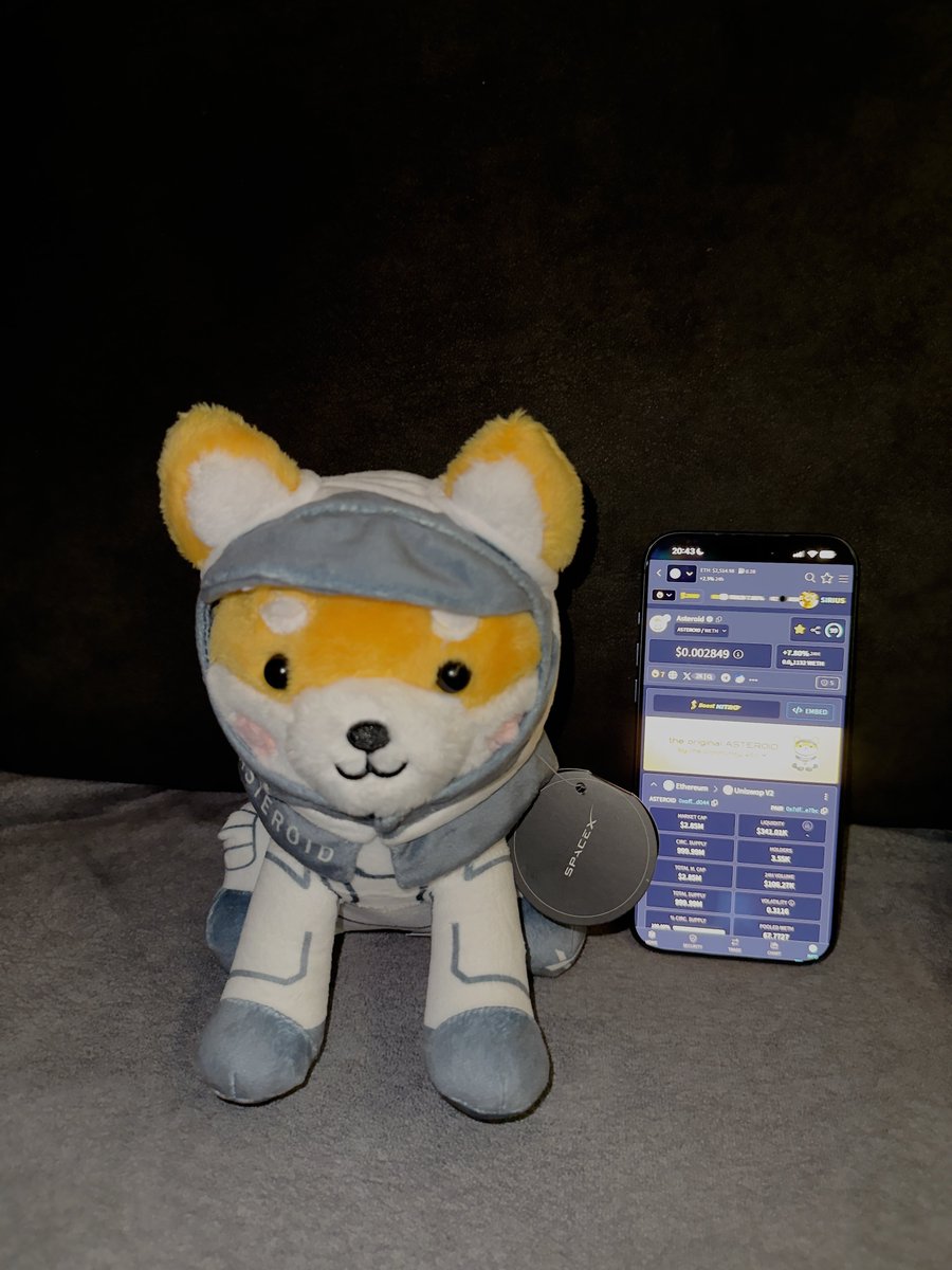 skachouba's tweet photo. Asteroid flew on a SpaceX mission, sits on the official SpaceX store as the Asteroid mascot plush, and Musk publicly said ok to the mascot ask.
@AsteroidCoinOG is the ETH contract that was already live on Sept 10, 2024, before the April 2026 copycat flood.
CA: 0xAFF2565091E7207191dBe340B8528D02FA78d044 $ASTEROID 
Not affiliated with SpaceX. The plush and copyright stay with Liv’s family. What this project actually filed for is the crypto use of ASTEROID®:
• Benelux registered through 2036
• EU trademark EUTM 019350385 across 27 states through 2036
• WIPO designations into UK, China, Japan, Korea, OAPI
• USPTO + Cayman filings behind that
LP burnt. Ownership renounced. 0/0 tax. 1B fully circulating. No team pile.
Most memes rent a narrative for a week. This one showed up first on ETH and then paid for the paper.
Not financial advice. Verify the contract. If you want the original ticker next to a real SpaceX character with actual trademark filings, this is the one.
@AsteroidCoinOG @VitalikButerin @NeoOG_OnX @elonmusk