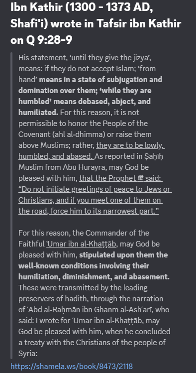 thebluecros's tweet photo. @Nadi_alkhayr @MetalDude142678 @Jahilterminator @AxadJimco u have to agree that at the very least its a probable reading that saghirun directly refers to the jizya which legit comes right before it. as most islamic scholars understood it that way. https://t.co/vVWUJm4Smp