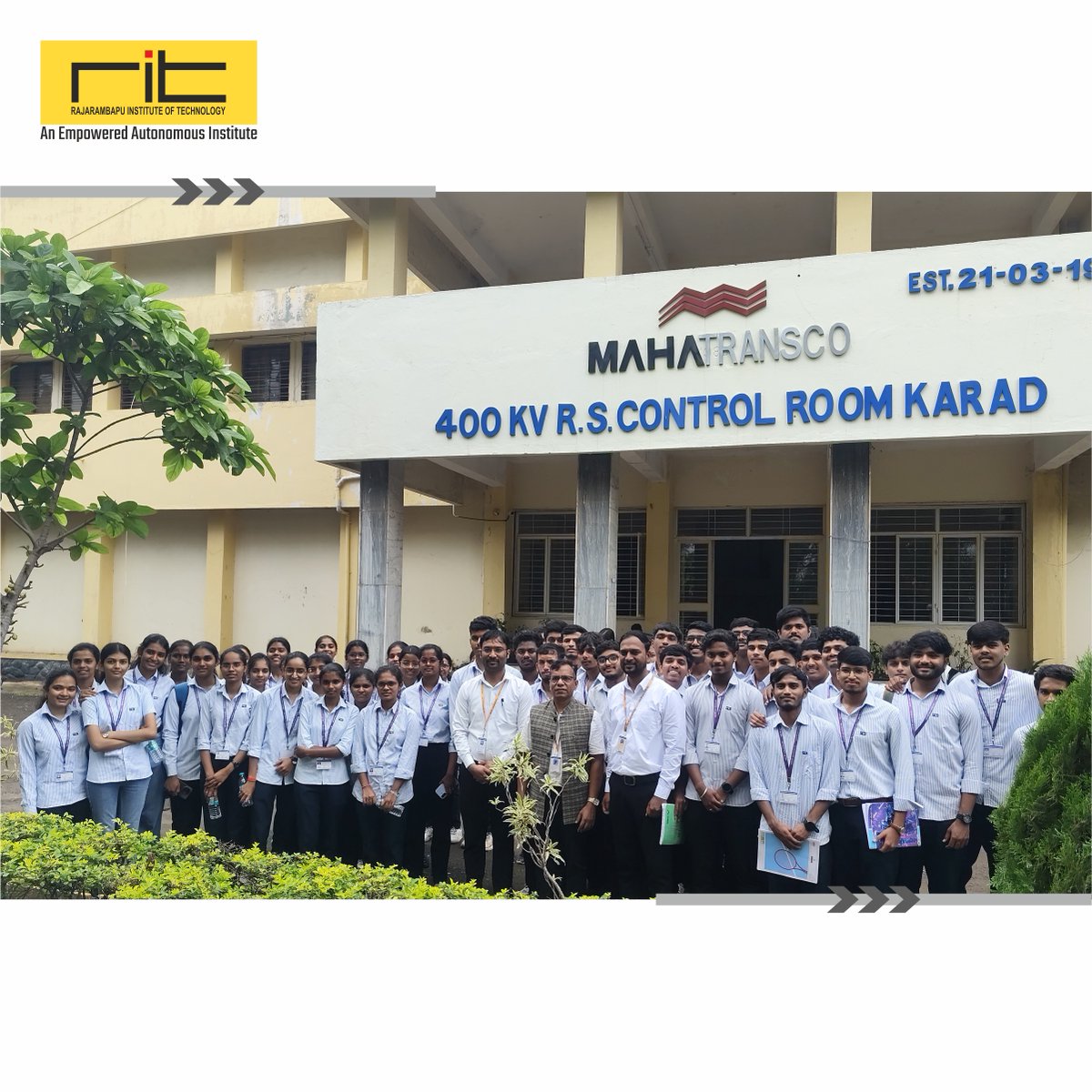 ritindia1983's tweet photo. ⚡ RIT Electrical Engineering students explored the 400 kV EHV MSETCL Substation at Mundhe, Karad, gaining practical insights into power transmission, switchgear, transformers, control systems and high-voltage safety.
#RIT #ElectricalEngineering #MSETCL #IndustrialVisit https://t.co/2NpdyY0d7s