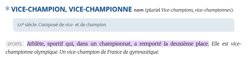 AkSterben_off's tweet photo. @KcNono_ Tu réinventes la langue française juste pour justifier ton seum ? Le mot « vice-champion » existe dans tous les sports et dans le dictionnaire pour désigner le finaliste. Ouvre un livre avant de donner des cours de vocabulaire. https://t.co/SrzN9mXdjl