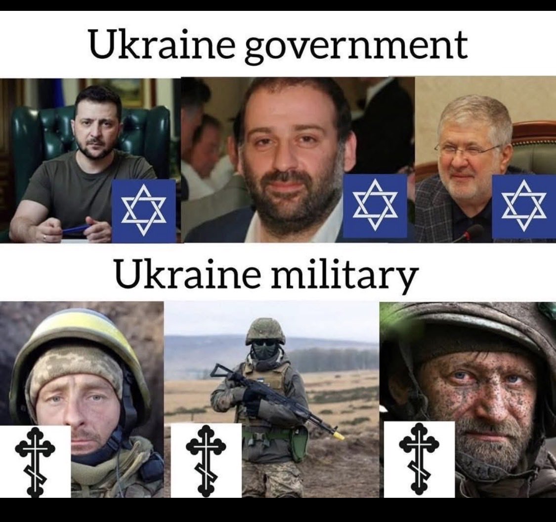 HessenOu38's tweet photo. @Panchenko_X The Jews are having a party while the Ukrainian Orthodox Christians are killing their Russian Orthodox brother. 
If only they knew who their real enemy is!
It's Bolsheviks all over again.
The people must rise against these corrupted politicians! https://t.co/WKq8g1ZtGT