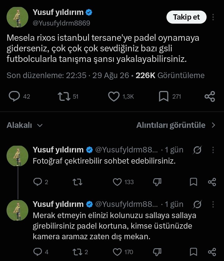 icardinh's tweet photo. Yusuf Yıldırım denilen şahıs Torreria'ya saldıran futbol teröristi. Cezaevine girdi denilmişti ama tahliye edilmiş. Şimdi de yine Galatasaraylı futbolcuları hedef gösterip tehdit ediyor. Bazı FB taraftarları da bu sorunlu psikopata gaz verip yaptığını haklı görüyor. Bunlar milli güvenlik sorunu. Bazı ekran görüntülerini bırakıyorum tivitin devamına ve yanıtlara.
