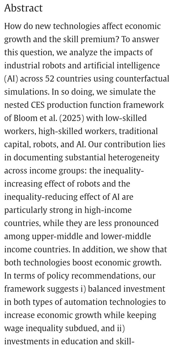 tek_nikel54's tweet photo. ᴛᴇᴋ🤖ɴɪᴋᴇʟ54👾🤖32🤖
🖊️M.Ribeiro etal #WorldDevelopment
Vol208 #Sep2026
'The #SkillPremium across #Countries in #Era o #IndustrialRobots👾 n #ArtificialIntelligence🤖 '
#automation #robotics #labourforce
#Tek_nikel54🤖
https://t.co/Skk8Gx4YFZ.…
https://t.co/wwEqYC5Tse… https://t.co/2LvvIvSLbd