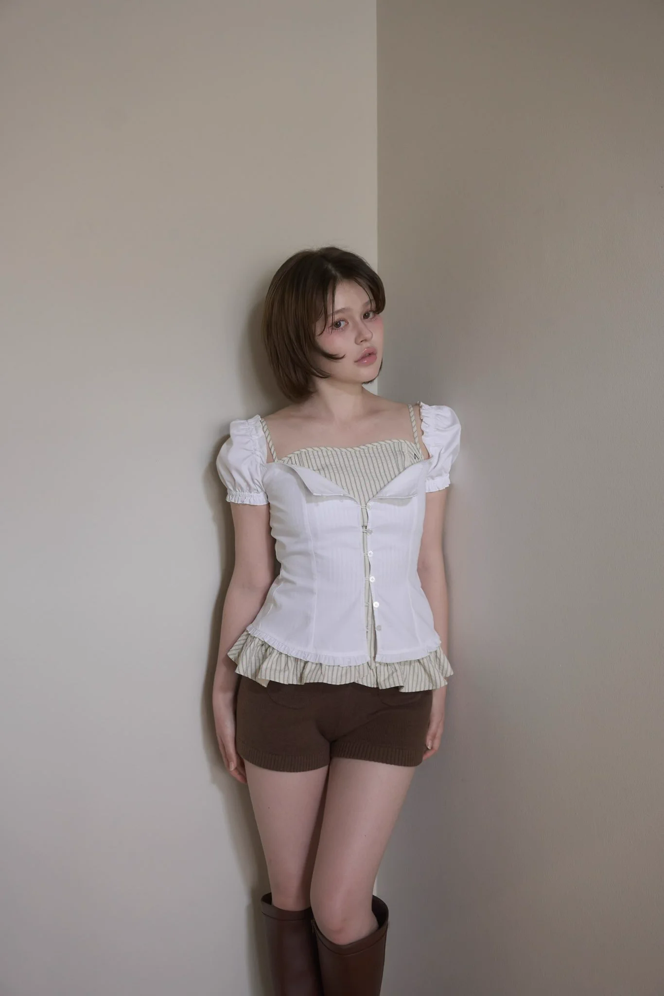 andmary в X: „Elsie frill set tops color ivory/beige ¥13,200-tax
