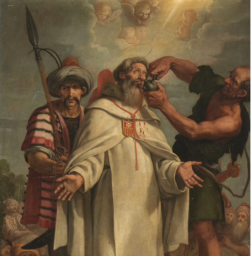 ProtecttheFaith's tweet photo. Today is the feast of St. Raymond Nonnatus (c. 1204–1240). He was a Mercedarian priest

who ransomed Christian captives held by Muslim rulers and slavers in Spain and North Africa.

Mercedarians took a distinctive fourth vow: if necessary, they would offer themselves as hostages in place of captives.

Traditional accounts credit him with these specific redemptions:

140 Christians from Muslims in Valencia
250 Christians from Muslims in Algiers
28 Christians from Muslims in Tunis, for whom he surrendered himself as a hostage when funds ran out

While a hostage St. Raymond Nonnatus preached and converted some Muslims, which led to severe punishment. His Muslim captors bored a hole through his lips with a hot iron and padlocked his mouth to stop him preaching.

What do you think St. Raymond Nonnatus would think of the Bergoglians demanding that Catholics not seek to convert Muslims?

What do you think St. Raymond Nonnatus would think of Pope Leo saying Christians should be less afraid of Muslims?