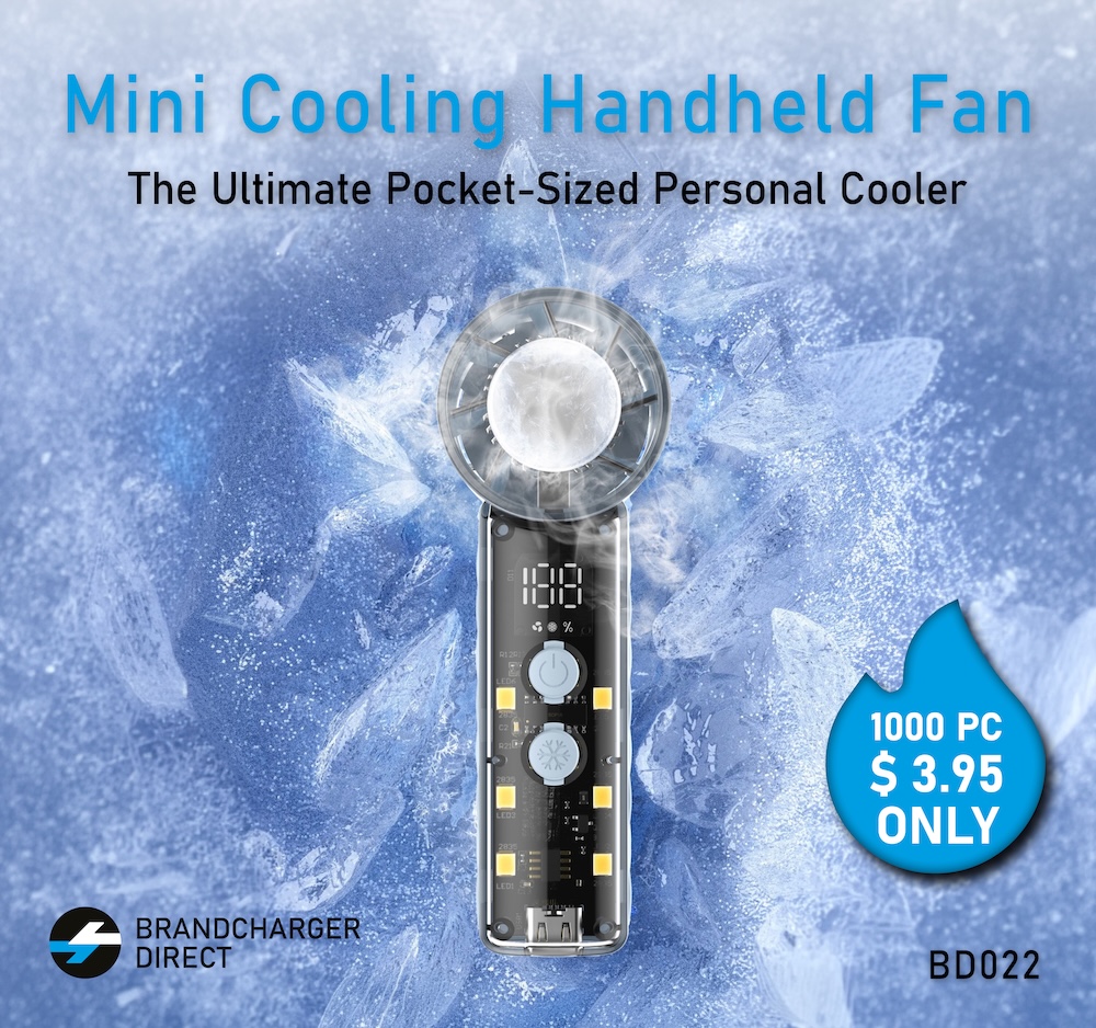 BrandchargerD's tweet photo. Pocket-sized ice aircon is here! 🧊 Chills air to 16°C in seconds.

• 4 hrs cooling • Ultra-light (125g / 4.4 oz) • 199 speeds + LED screen • 2000 mAh battery • Soft nightlight

The ultimate summer merch. DM for custom logo options! ❄️
#CorporateGift #BrandedMerch #TechMerch https://t.co/vhLUUrRkki