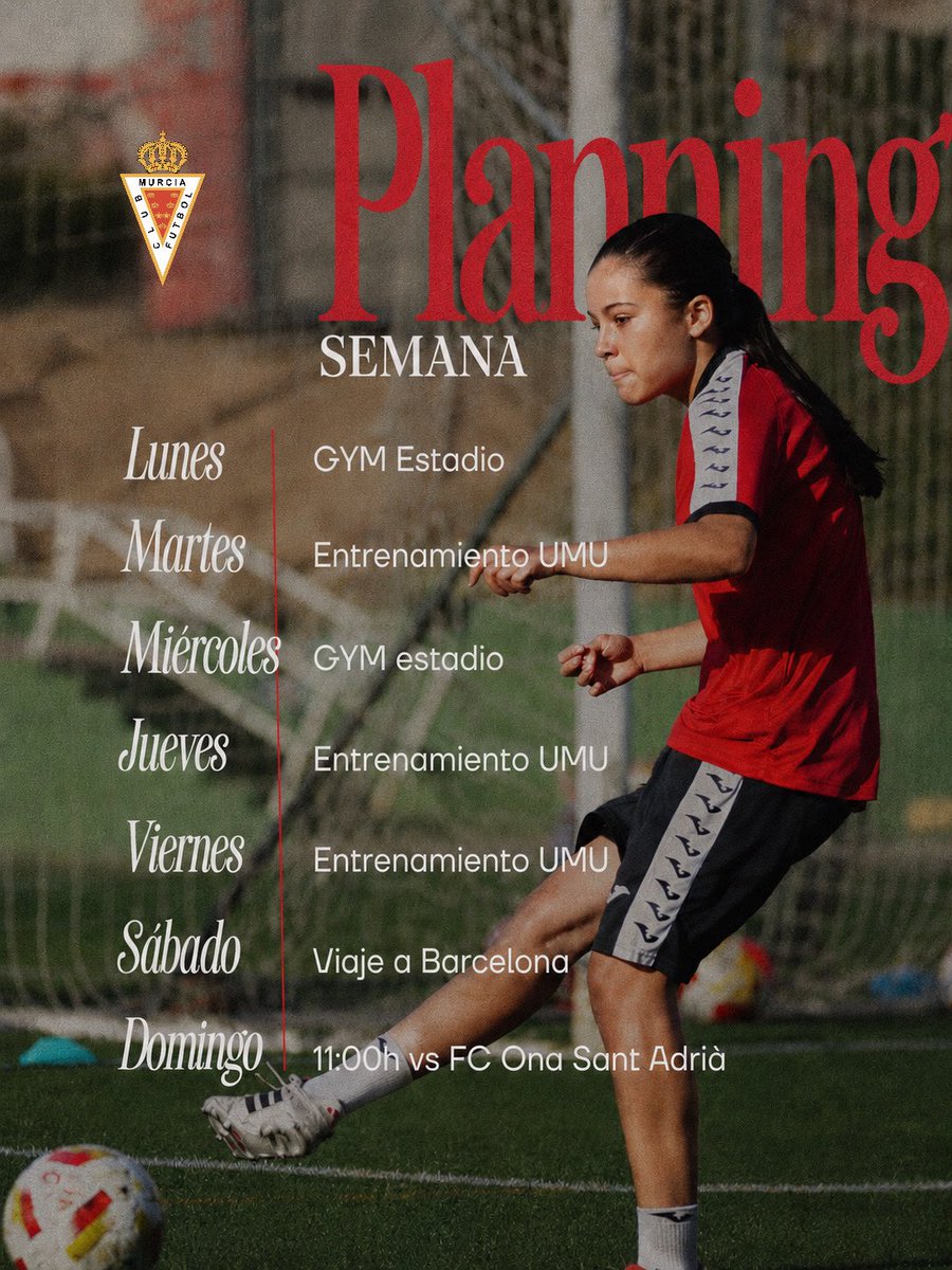 realmurciafeme's tweet photo. 🗓️ 𝑷𝑳𝑨𝑵 𝑺𝑬𝑴𝑨𝑵𝑨𝑳 
🔛 Primera jornada de liga 
🆚 FC Ona Sant Adrià https://t.co/DOcQCdRF4r