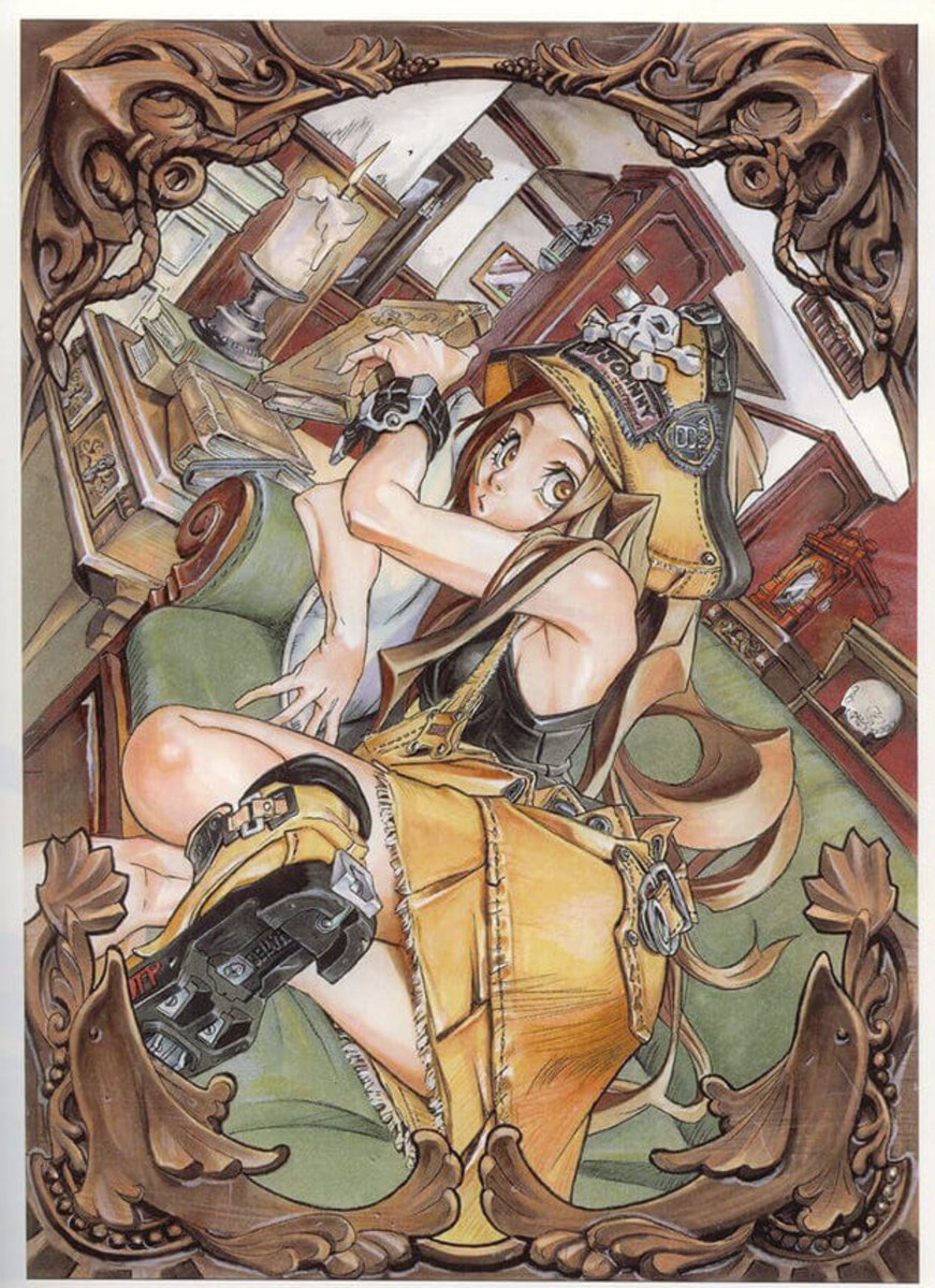 Thermidor07's tweet photo. ギルティギアのディレクターの石渡太輔御大、イラストレーターで作曲家っていう多才な方でなんならパッケージイラストもこの方が書いてるしキャラ設定もこの方が考えてるしキャラデザもこの人
あとなんか本人もすごい男前
なんですかこれは https://t.co/lKHd2NLKmc