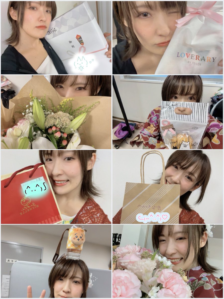 kanamyng310's tweet photo. 差し入れもありがとうございました💝

ちーちゃんと石田さんからも缶バッチもらったー🐰💛かわいいーーー

TOMさんからも素敵なプレゼントをいただき、いつも感謝感激です😭🙏✨

まほちゃんのお客様からも凄くかっこいい名札をいただきました！めちゃくちゃ達筆…すごい…🌟

全部大切にします😊 https://t.co/O264qLua1v