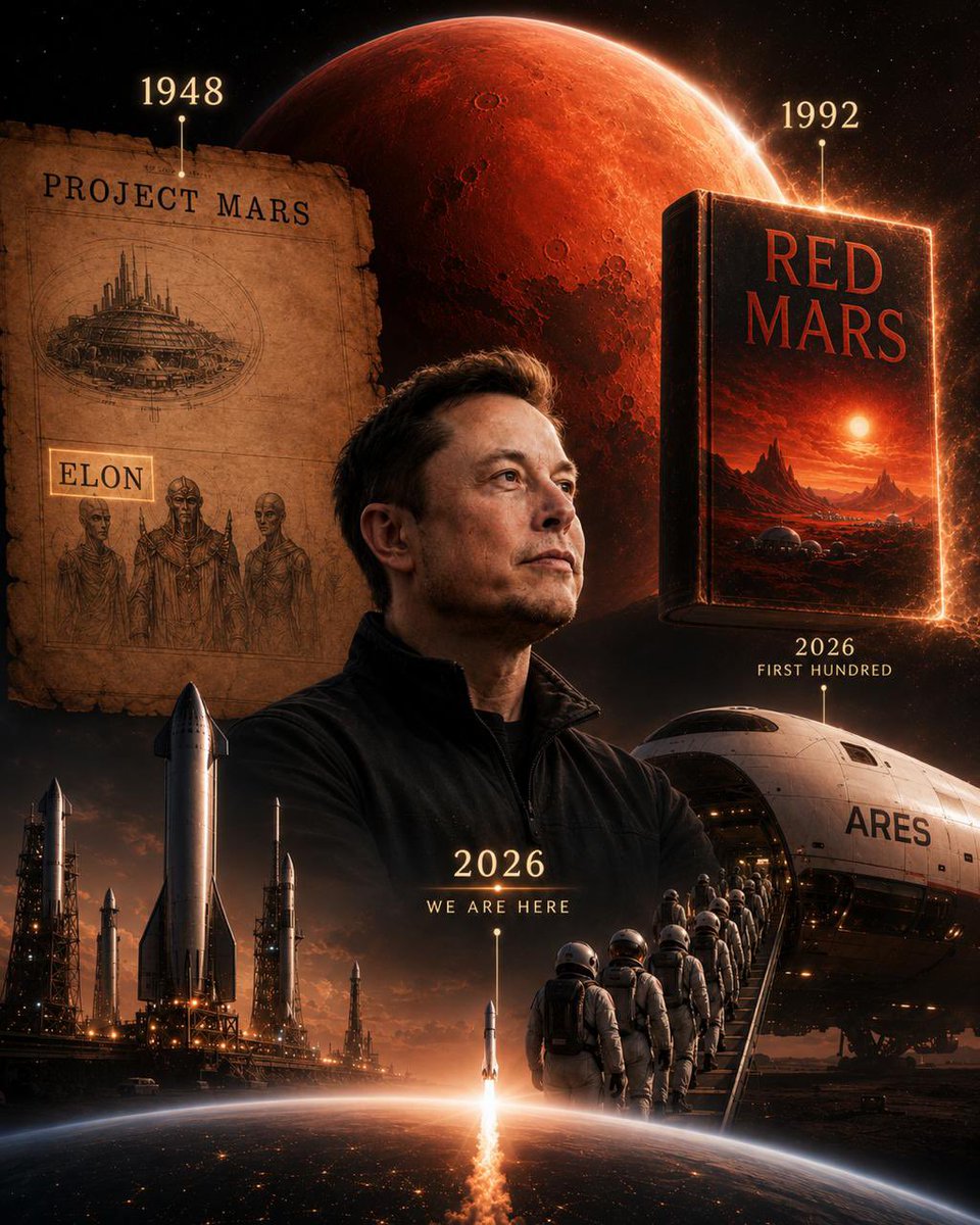 MartiansOfMars's tweet photo. This is a wild bit of Mars history.

In 1948, Wernher von Braun wrote Das Marsprojekt (The Mars Project), imagining a human expedition to Mars, and, famously, the text uses the title “Elon” for the Martian government’s leader.

Then in 1992, Kim Stanley Robinson published Red Mars, opening one of the most influential fictional visions of humans settling and transforming Mars.

Fast-forward to today: you’re building Starship with the explicit long-term goal of making humanity multiplanetary and putting people on Mars. 🚀🔴

Coincidence? Absolutely possible. But the parallels make for one hell of a timeline.

Some imagined it. You’re trying to build it.

@elonmusk have either The Mars Project or Red Mars influenced your thinking about Mars? Would genuinely love to know.