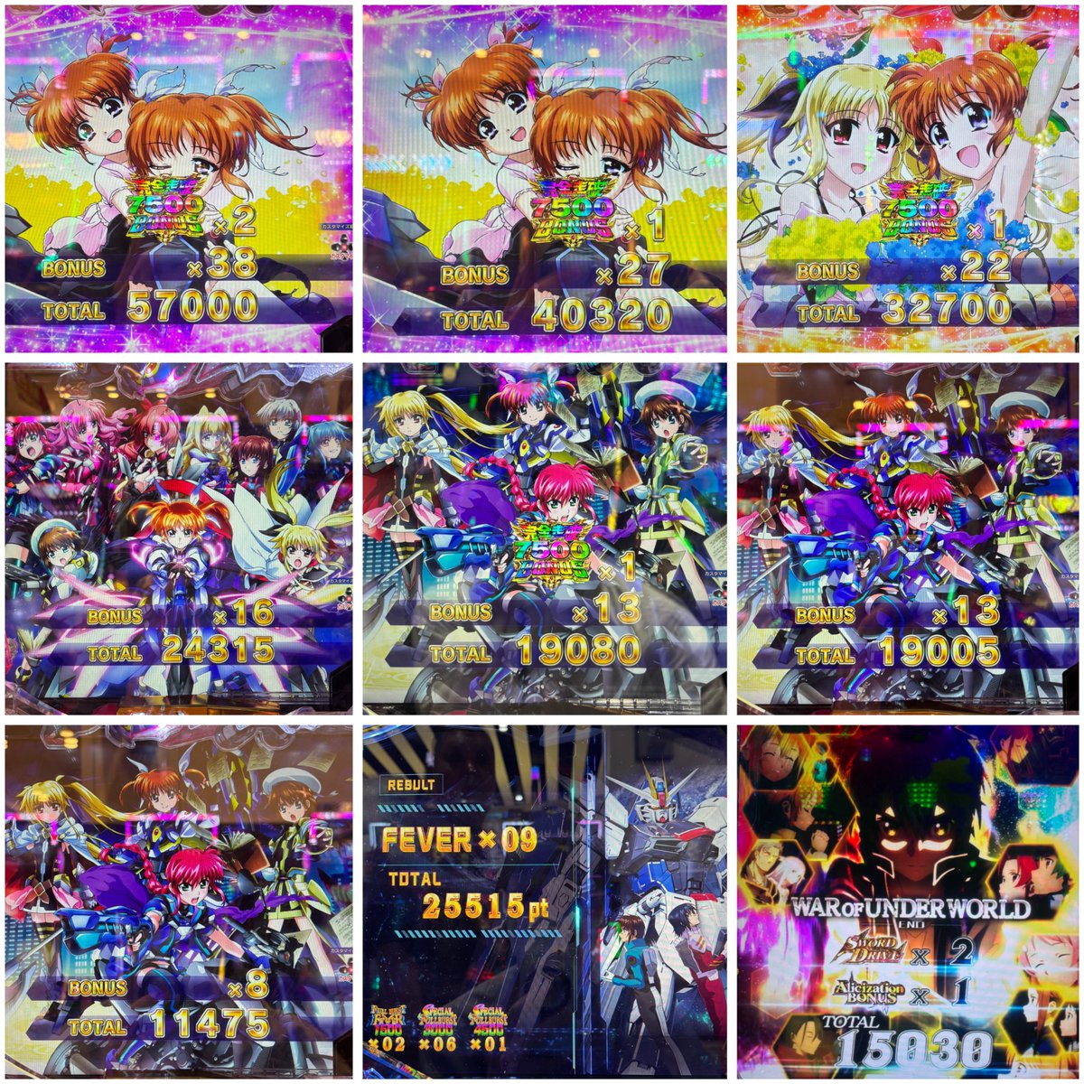 RUICONDUCTOR's tweet photo. 8月稼働終了！
リリカルなのは打つ度ヘソ&amp;LT中全てにおいて振り分け勝ちの大爆発👊
他台も殆ど駆け抜ける事がなく、満足いく持ち玉出来たら深追いせず低貸し移動するスタイルを貫いて特大プラスの月☝️ https://t.co/o9ldkFn0M4