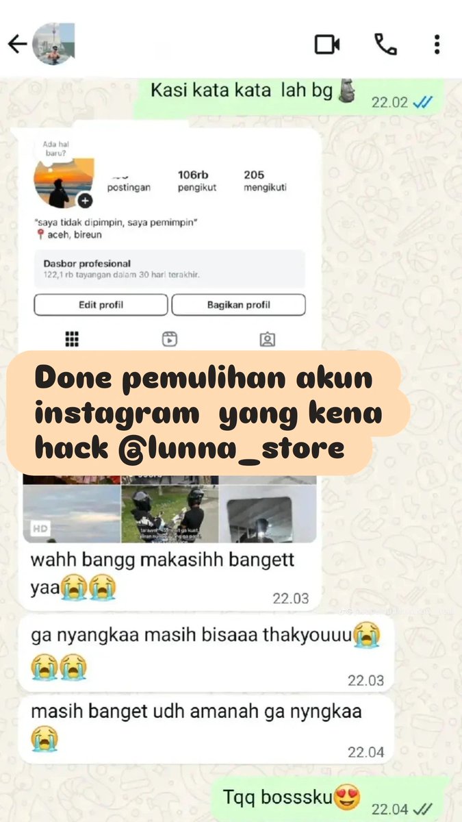 reokms's tweet photo. JASA PEMULIHAN AKUN &amp; HAPUS AKUN👋
🌈AKUN LUPA PASWORD/LUPA DATA2
🌈 SADAP WA/IG
🌈SUSPEND/UNSUSPEND AKUN
🌈JASA HAPUS AKUN
🌈HACK/•PULIHKAN,BALIKIN
•,GMAIL,INSTAGRAM,TWITER,FB
🌈TIKTOK,TELEGRAM,LINE,
🌈LACAK lokas DLL.
👈wa ada di bio ya 
#zonauang https://t.co/xEdZlAGK8f