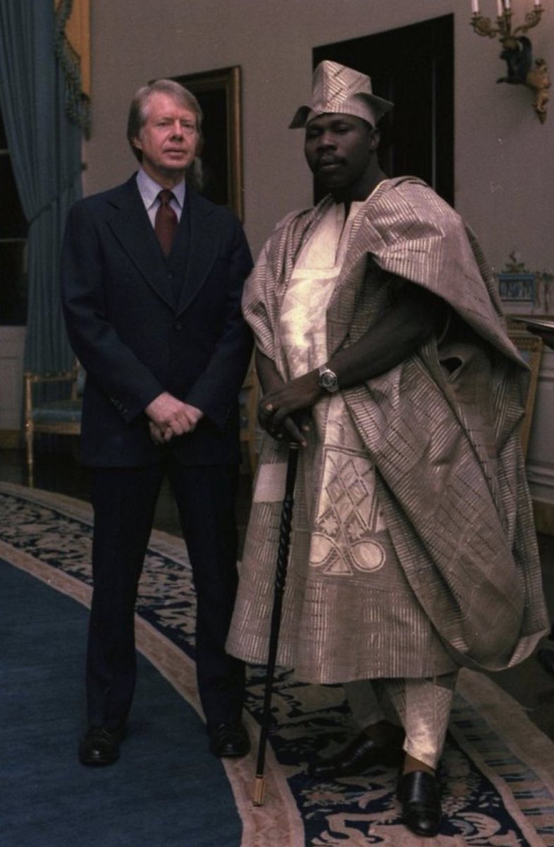 PrezWisdom's tweet photo. Jimmy Carter 🇺🇸 and the Leader of Nigeria Olusegun Obasanjo 🇳🇬 (1977)

Not gonna lie, this looks like the baddest album cover of all time

#POTUS 😎 https://t.co/3dkHrle3pF