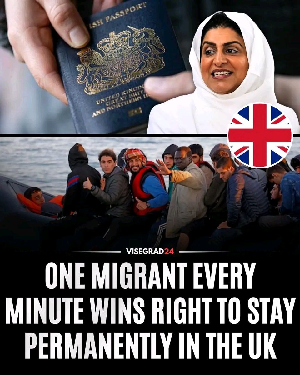 FreyjaBakke's tweet photo. 🇬🇧 140,122 migrants were granted permanent settlement or British citizenship in just three months to June 2026, equal to 1.07 every minute.

Nearly 200,000 received indefinite leave to remain in the year to June, the highest number in 16 years and up 24% from the previous year. Another 245,520 became British citizens.
Credit Visgrad 24