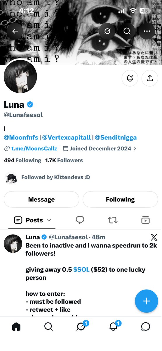 Shrey1848535's tweet photo. @Lunafaesol Hey @Lunafaesol 
Been here with you since the start but never got a chance to win

All love respect and loyalty my g 😊
Most of the people may be here for the giveaway , but Im here with u from the start , think i deserve this win

5aeiZvaS2jvyQQBQ23nHTohvZvvXm1BHc1W2qZbaVaBW https://t.co/VpO3ef4nXb